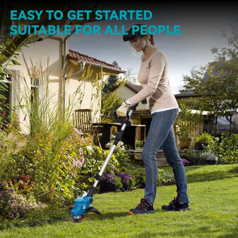 Yofidra Folding 3 In1 Weed Eater with Brushless Motor & Battery Level Display, 20V Battery , 11" Electric Weed Wacker/Edger Trimmer/Lawn Mower for Yard Garden Tool Parts Cutting Portable Handle