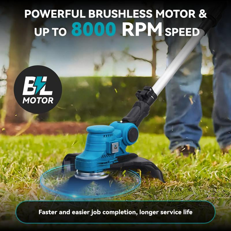 Yofidra Folding 3 In1 Weed Eater with Brushless Motor & Battery Level Display, 20V Battery , 11" Electric Weed Wacker/Edger Trimmer/Lawn Mower for Yard Garden Tool Parts Cutting Portable Handle